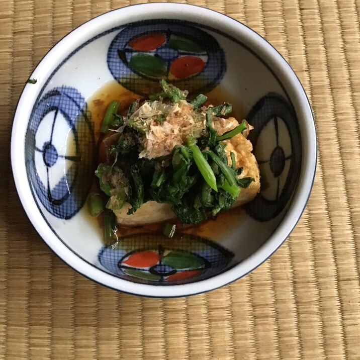 揚げ出し豆腐のほうれん草盛り。